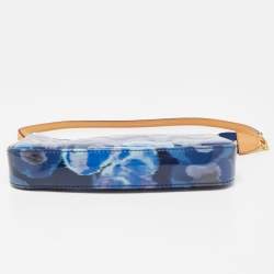 Pre Owned Louis Vuitton Blue Ikat Monogram Vernis Leather Pochette Accessoires Shoulder Bag