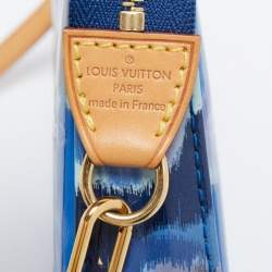 Pre Owned Louis Vuitton Blue Ikat Monogram Vernis Leather Pochette Accessoires Shoulder Bag