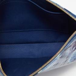 Pre Owned Louis Vuitton Blue Ikat Monogram Vernis Leather Pochette Accessoires Shoulder Bag