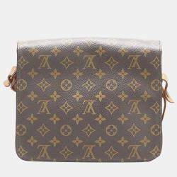 Pre Owned Louis Vuitton Brown Monogram Canvas Cartouchiere GM Crossbody Bag