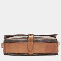 Pre Owned Louis Vuitton Brown Monogram Canvas Cartouchiere GM Crossbody Bag