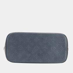 Pre Owned Louis Vuitton Blue Monogram Mat Stockton Tote Bag