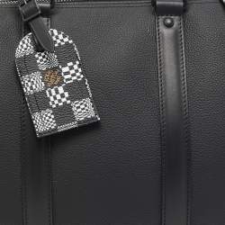 Pre Owned Louis Vuitton Black Damier Distorted Leather Keepall Bandouliere 40 Bag