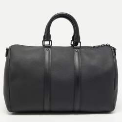 Pre Owned Louis Vuitton Black Damier Distorted Leather Keepall Bandouliere 40 Bag