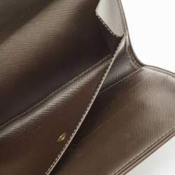 Louis Vuitton Khaki Green Mini Lin Canvas Porte Tresor International Wallet 