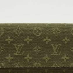 Louis Vuitton Khaki Green Mini Lin Canvas Porte Tresor International Wallet 