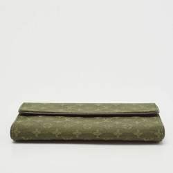 Louis Vuitton Khaki Green Mini Lin Canvas Porte Tresor International Wallet 