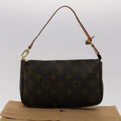 Pre Owned Louis Vuitton Brown Monogram Canvas Pochette Accessoires Clutch Bag