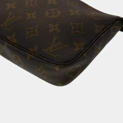Pre Owned Louis Vuitton Brown Monogram Canvas Pochette Accessoires Clutch Bag