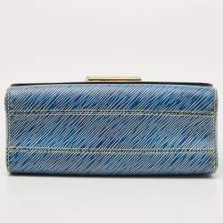 Pre Owned Louis Vuitton Denim Epi Leather Twist MM Bag