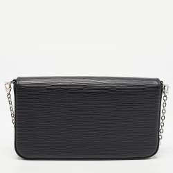Pre Owned Louis Vuitton Black Epi Leather Pochette Felicie Bag