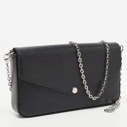 Pre Owned Louis Vuitton Black Epi Leather Pochette Felicie Bag