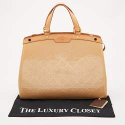 Pre Owned Louis Vuitton Rose Florentine Monogram Vernis Brea GM Bag