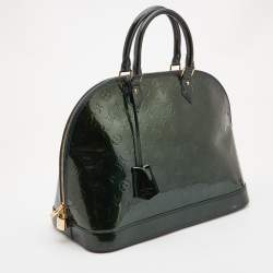Pre Owned Louis Vuitton Bleu Nuit Monogram Vernis Alma GM Bag