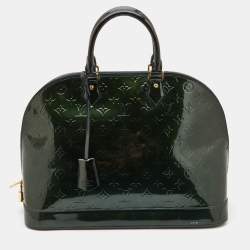 Pre Owned Louis Vuitton Bleu Nuit Monogram Vernis Alma GM Bag