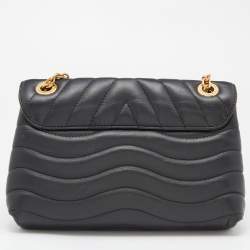 Pre Owned Louis Vuitton Black Leather New Wave Chain Bag