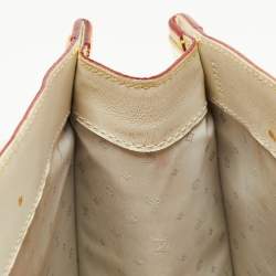 Pre Owned Louis Vuitton Ivory Leather L Imprevisible Tote