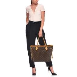 Louis Vuitton Brown Monogram Canvas Neverfull MM Tote Bag