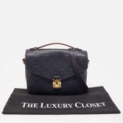 Pre Owned Louis Vuitton Blue Monogram Empriente Leather Pochette Metis Bag