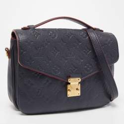 Pre Owned Louis Vuitton Blue Monogram Empriente Leather Pochette Metis Bag