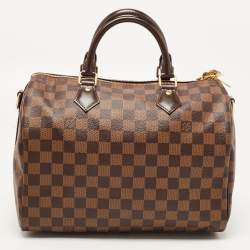 Pre Owned Louis Vuitton Damier Ebene Canvas Speedy Bandouliere 30 Bag