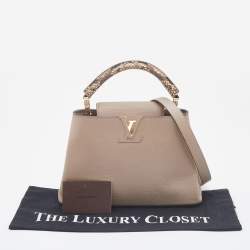 Pre Owned Louis Vuitton Galet Taurillon Leather Capucines BB Bag