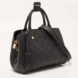 Pre Owned Louis Vuitton Black Monogram Empreinte Leather Montaigne BB Bag