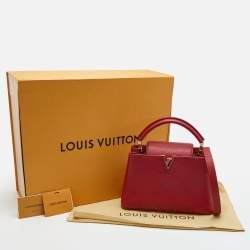 Pre Owned Louis Vuitton Scarlet Taurillon Leather Capucines BB Bag