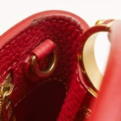 Pre Owned Louis Vuitton Scarlet Taurillon Leather Capucines BB Bag