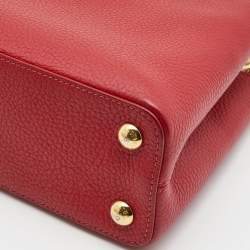 Pre Owned Louis Vuitton Scarlet Taurillon Leather Capucines BB Bag