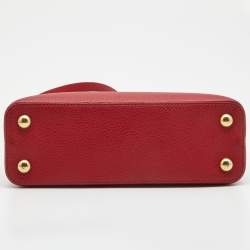 Pre Owned Louis Vuitton Scarlet Taurillon Leather Capucines BB Bag
