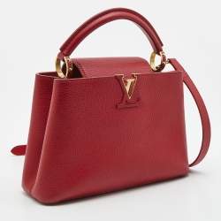 Pre Owned Louis Vuitton Scarlet Taurillon Leather Capucines BB Bag