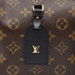 Pre Owned Louis Vuitton Black Coated Canvas and Leather Petite Malle Souple Bag