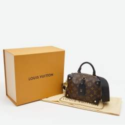 Pre Owned Louis Vuitton Black Coated Canvas and Leather Petite Malle Souple Bag