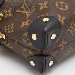 Pre Owned Louis Vuitton Black Coated Canvas and Leather Petite Malle Souple Bag