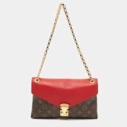 Authentic Louis Vuitton Red Monogram Pallas Chain Shoulder Bag