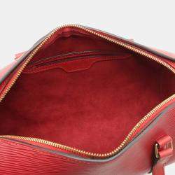 Pre Owned Louis Vuitton Red Epi Leather Soufflot Satchel