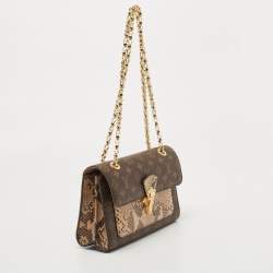 Pre Owned Louis Vuitton Monogram Canvas and Python Victoire Bag