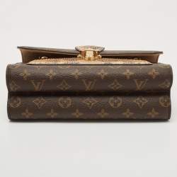 Pre Owned Louis Vuitton Monogram Canvas and Python Victoire Bag