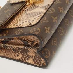 Pre Owned Louis Vuitton Monogram Canvas and Python Victoire Bag