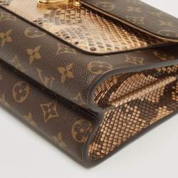 Pre Owned Louis Vuitton Monogram Canvas and Python Victoire Bag