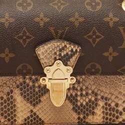 Pre Owned Louis Vuitton Monogram Canvas and Python Victoire Bag