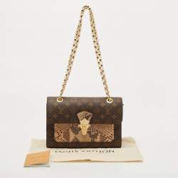 Pre Owned Louis Vuitton Monogram Canvas and Python Victoire Bag