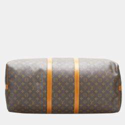 Pre Owned Louis Vuitton Brown Monogram Canvas Keepall Bandouliere 60 Duffel Bag