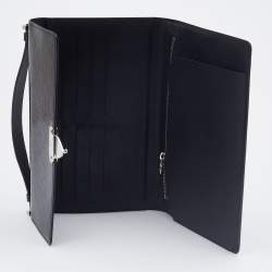 Pre Owned Louis Vuitton Black Monogram Glace Anouchka MM Clutch 