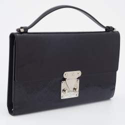 Pre Owned Louis Vuitton Black Monogram Glace Anouchka MM Clutch 