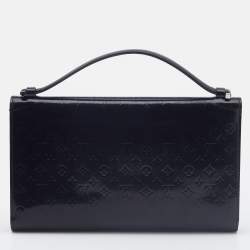 Pre Owned Louis Vuitton Black Monogram Glace Anouchka MM Clutch 