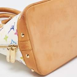 Pre Owned Louis Vuitton White Multicolor Monogram Canvas Alma PM Bag