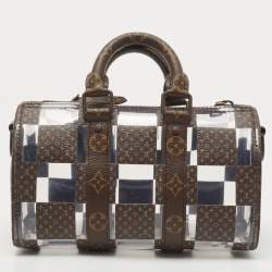 Pre Owned Louis Vuitton Monogram Chess Canvas and PVC Keepall Bandoulière 25 Bag