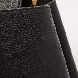 Pre Owned Louis Vuitton Black Taurillon Leather Mechanical Flower Capucines BB Bag